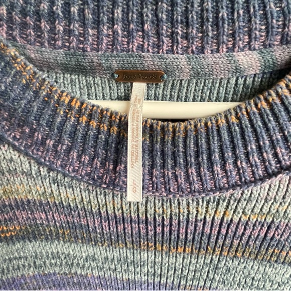 Free People Colorful Striped Crew Neck Sweater women’s size large - Picture 3 of 10